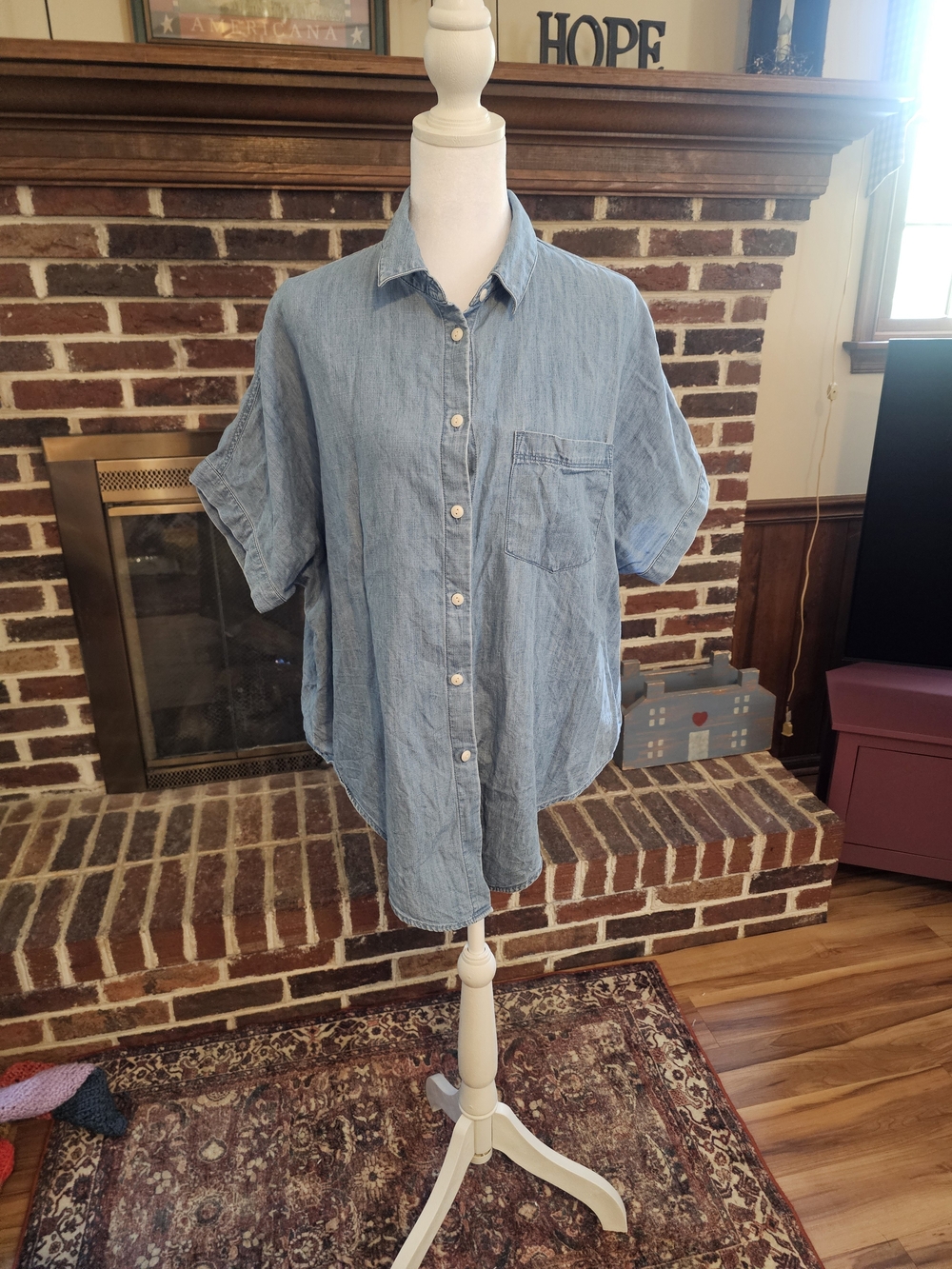 Madewell Light Blue Denim Shirt - Light Blue